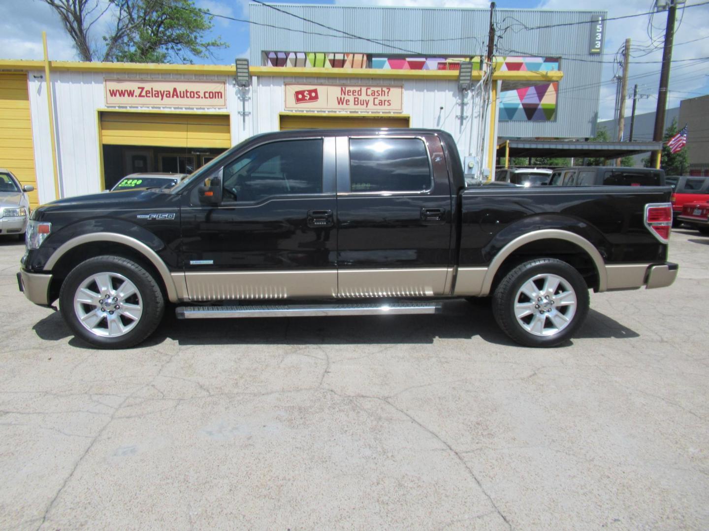 2013 Black /Tan Ford F-150 Lariat (1FTFW1CT3DK) with an 3.5 engine, Automatic transmission, located at 1511 North Shepherd Dr., Houston, TX, 77008, (281) 657-1221, 29.798361, -95.412560- Photo#0