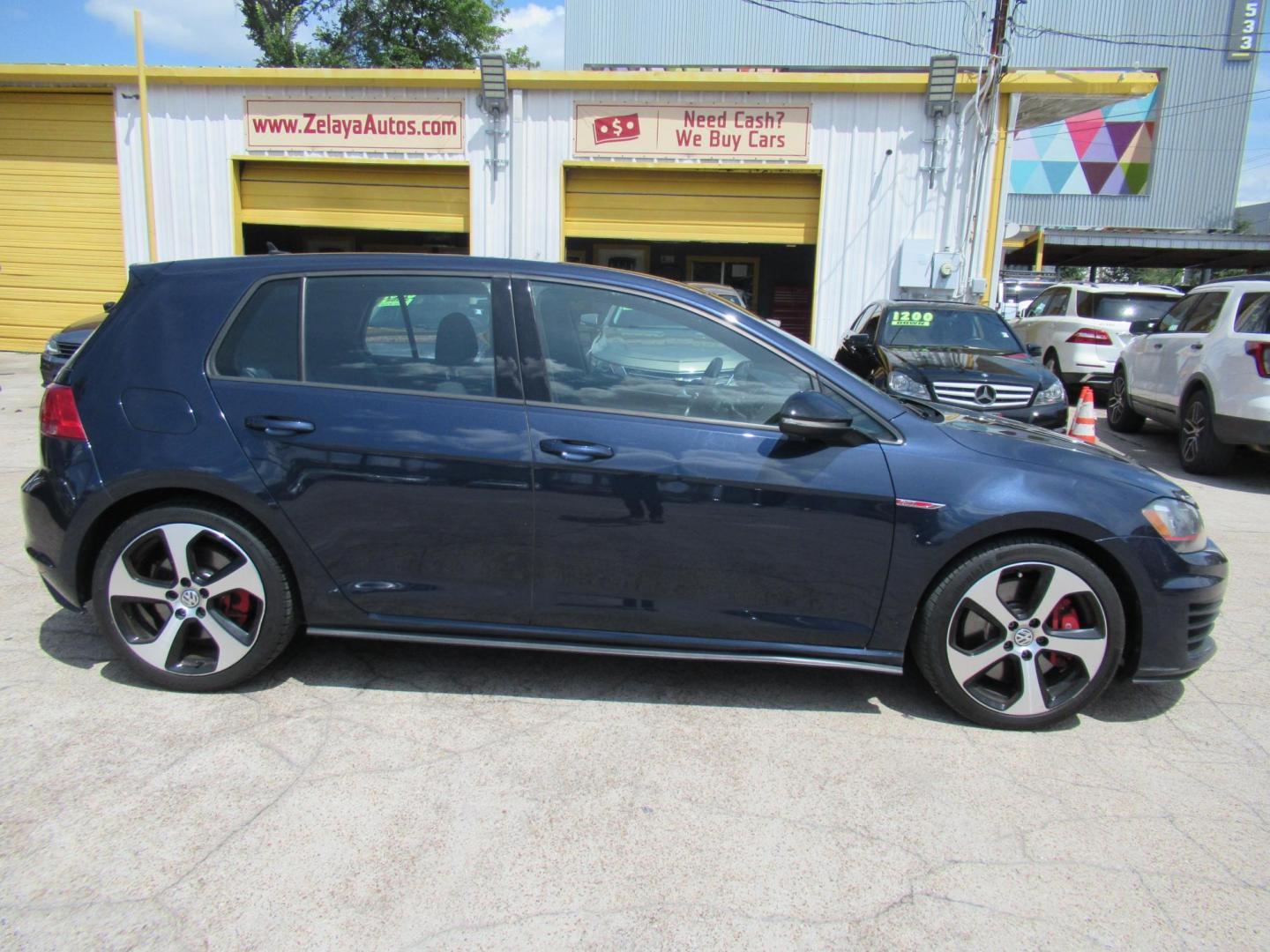 2017 BLUE /BLACK Volkswagen Golf GTI S 6M 4-Door (3VW547AU0HM) with an 2.0L L4 DOHC 16V TURBO engine, 6M transmission, located at 1511 North Shepherd Dr., Houston, TX, 77008, (281) 657-1221, 29.798361, -95.412560 - 2017 VOLKSWAGEN GOLF GTI SPORT VIN: 3VW547AU0HM041240 3 V W 5 4 7 A U 0 H M 0 4 1 2 4 0 HATCHBACK 4 DR 2L I4 F DOHC 16V GASOLINE FRONT WHEEL DRIVE - Photo#0