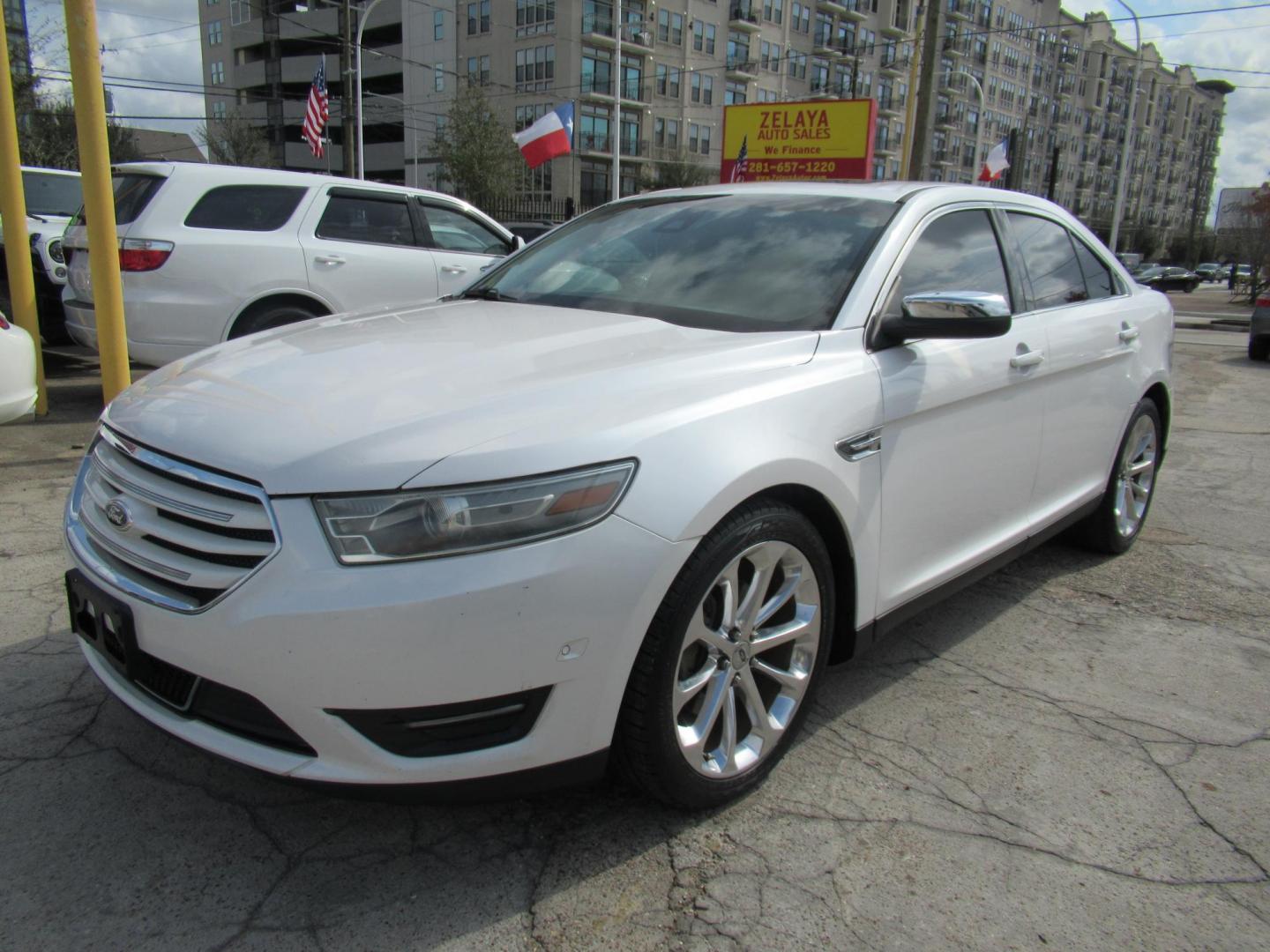 2013 White /Tan Ford Taurus Limited FWD (1FAHP2F87DG) with an 3.5L V6 DOHC 24V engine, 6-Speed Automatic transmission, located at 1511 North Shepherd Dr., Houston, TX, 77008, (281) 657-1221, 29.798361, -95.412560 - 2013 FORD TAURUS LIMITED VIN: 1FAHP2F87DG147989 1 F A H P 2 F 8 7 D G 1 4 7 9 8 9 SEDAN 4 DR 3.5L V6 F DOHC 24V GASOLINE FRONT WHEEL DRIVE- Photo#0